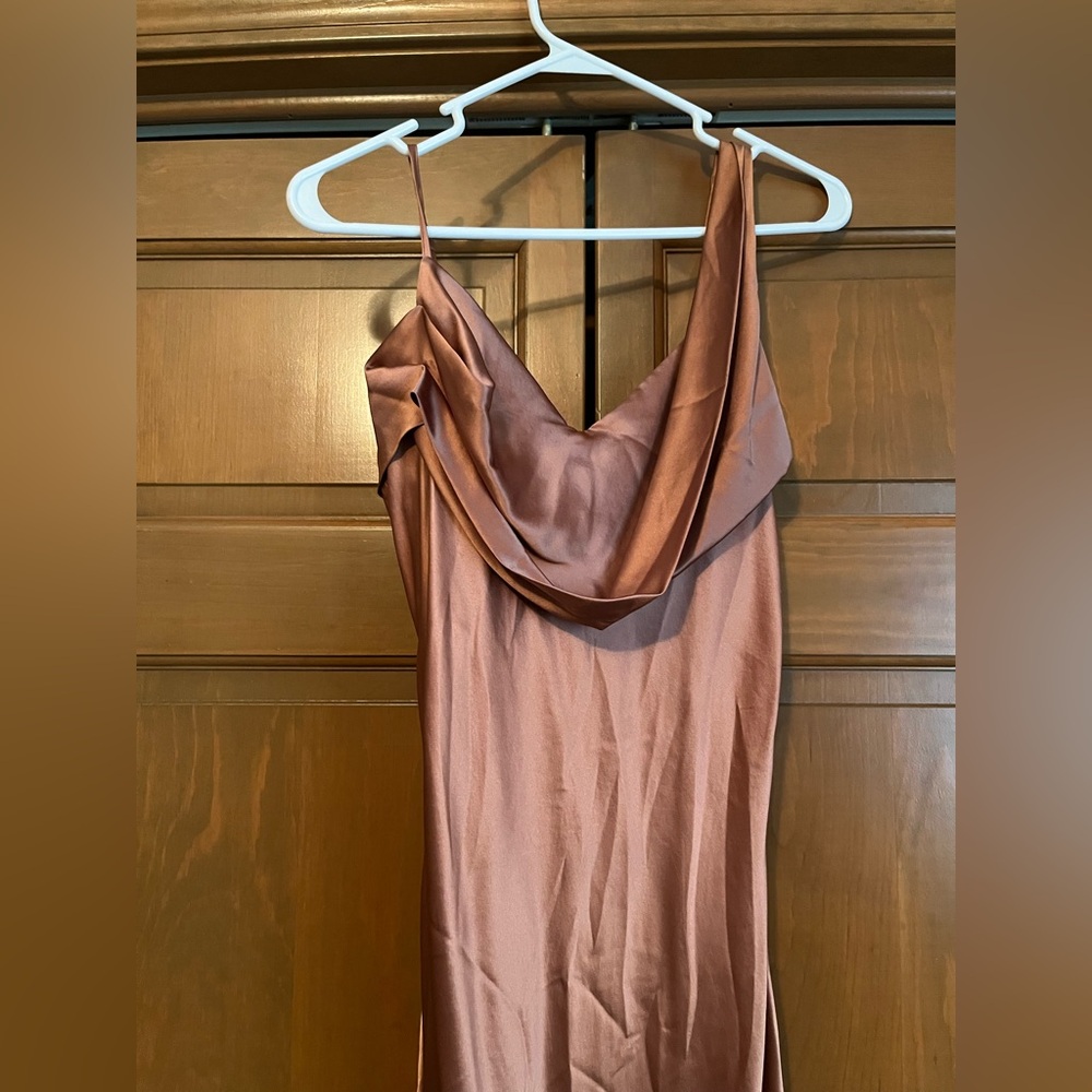 Reformation Ronda Silk Dress Size 8 - Praline - Picture 4 of 10
